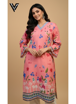 Coral Blossom – 3-Piece Floral Print Ensemble