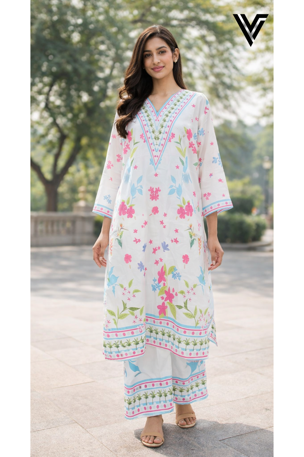 Gardenia Breeze – Floral Print 2-Piece Set