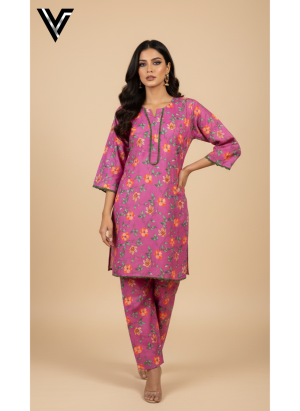 Orchid Harmony – Floral Print 2-Piece Set